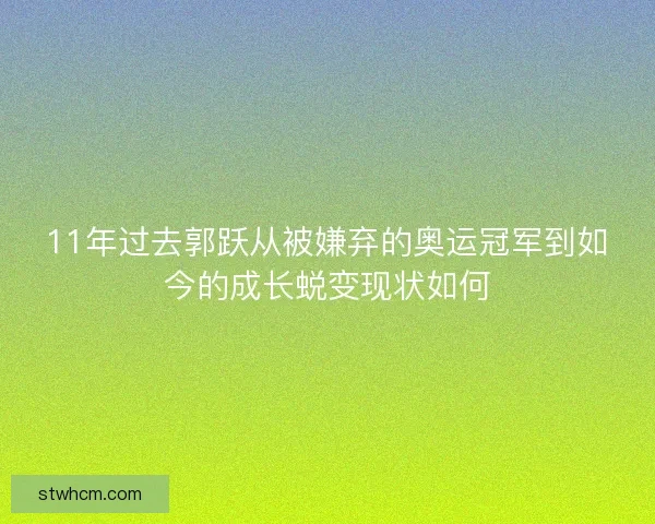 11年过去郭跃从被嫌弃的奥运冠军到如今的成长蜕变现状如何