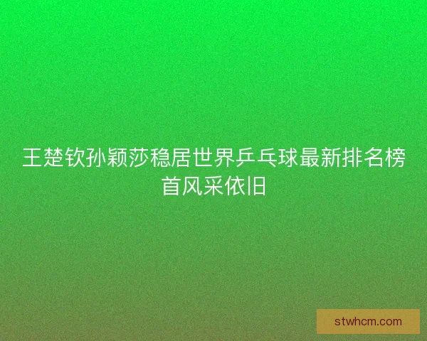 王楚钦孙颖莎稳居世界乒乓球最新排名榜首风采依旧 王楚钦孙颖莎稳居世界乒乓球最新排名榜首风采依旧