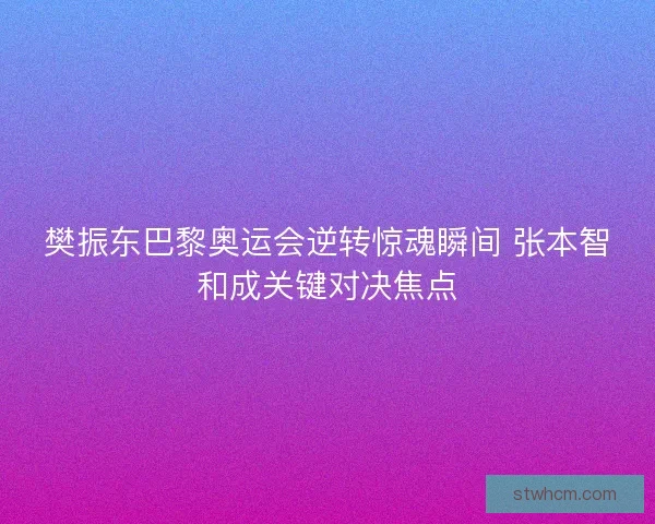 樊振东巴黎奥运会逆转惊魂瞬间 张本智和成关键对决焦点