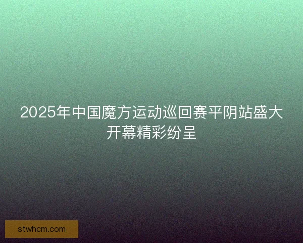 2025年中国魔方运动巡回赛平阴站盛大开幕精彩纷呈