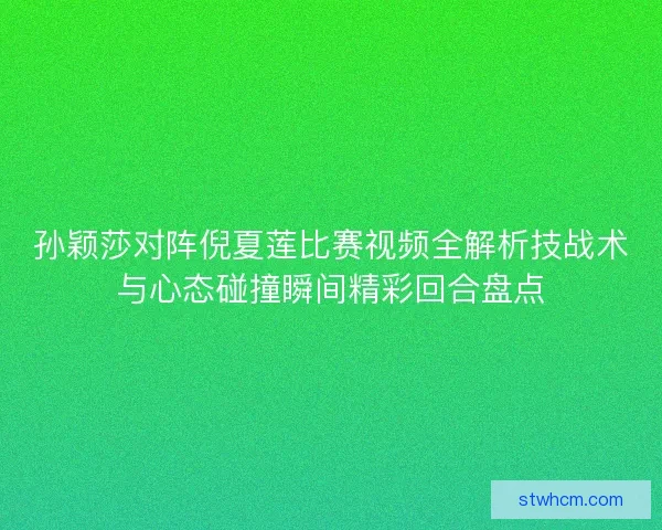孙颖莎对阵倪夏莲比赛视频全解析技战术与心态碰撞瞬间精彩回合盘点